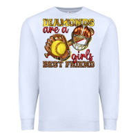 White diamonds are a girls best friend softball Premium Sweatshirt - texasbilliewilder