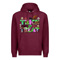 Burgundy trıck or treat Premium Hoodie - AdoDesignShop