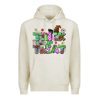 Oatmeal Heather trıck or treat Premium Hoodie - AdoDesignShop