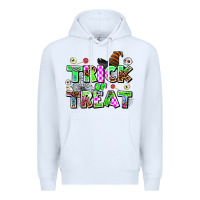 White trıck or treat Premium Hoodie - AdoDesignShop