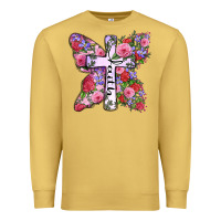 Antique Gold faith butterfly cross Premium Sweatshirt - Zillion Design Studio