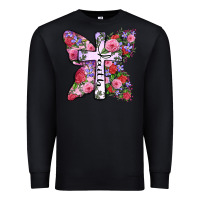 Black faith butterfly cross Premium Sweatshirt - Zillion Design Studio