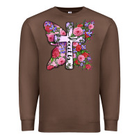 Chestnut faith butterfly cross Premium Sweatshirt - Zillion Design Studio