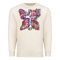 Sandshell faith butterfly cross Premium Sweatshirt - Zillion Design Studio