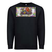 Black Mardi Gras Truck And Fleur De Lis Crawfish Premium Sweatshirt - RanaPortraitStore