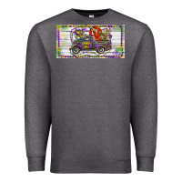 Charcoal Heather Mardi Gras Truck And Fleur De Lis Crawfish Premium Sweatshirt - RanaPortraitStore