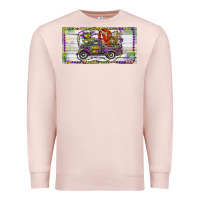 Pale Pink Mardi Gras Truck And Fleur De Lis Crawfish Premium Sweatshirt - RanaPortraitStore