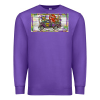 Purple Mardi Gras Truck And Fleur De Lis Crawfish Premium Sweatshirt - RanaPortraitStore