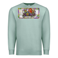 Seafoam Mardi Gras Truck And Fleur De Lis Crawfish Premium Sweatshirt - RanaPortraitStore