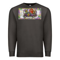 Smoke Mardi Gras Truck And Fleur De Lis Crawfish Premium Sweatshirt - RanaPortraitStore
