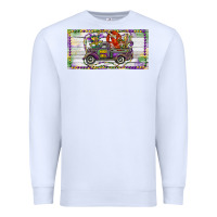 White Mardi Gras Truck And Fleur De Lis Crawfish Premium Sweatshirt - RanaPortraitStore