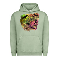 Pigment Oil Green bat halloween patch Urban Hoodie - BundleAndBundleShop