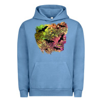 Pigment Pebble Blue bat halloween patch Urban Hoodie - BundleAndBundleShop