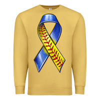 Antique Gold down syndrome ribbon softball Premium Sweatshirt - texasbilliewilder