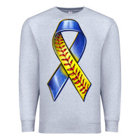 Heather Grey down syndrome ribbon softball Premium Sweatshirt - texasbilliewilder