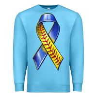 Down Syndrome Ribbon Softball Premium Sweatshirt | Teevron