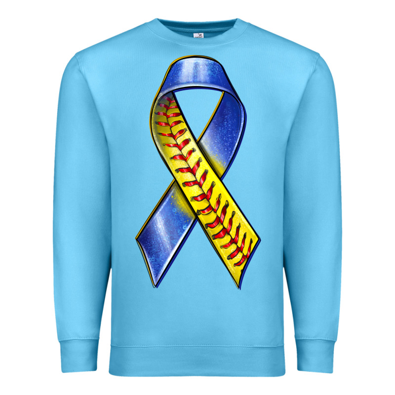 Down Syndrome Ribbon Softball Premium Sweatshirt by texasbilliewilder | Teevron