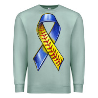 Seafoam down syndrome ribbon softball Premium Sweatshirt - texasbilliewilder