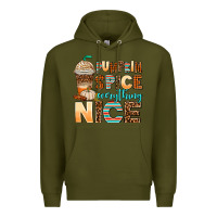 Army Green pumpkin spice everything nice Premium Hoodie - AdoDesignShop