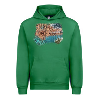 Emerald Leopard Wood Cowhide Pattern Mixed Western Frame Urban Hoodie - Bettercallsaul