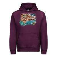 Mauve Wine Leopard Wood Cowhide Pattern Mixed Western Frame Urban Hoodie - Bettercallsaul