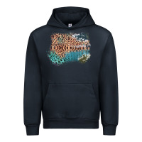 Navy Leopard Wood Cowhide Pattern Mixed Western Frame Urban Hoodie - Bettercallsaul