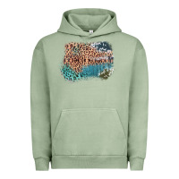 Pigment Oil Green Leopard Wood Cowhide Pattern Mixed Western Frame Urban Hoodie - Bettercallsaul