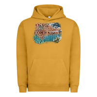 Pigment Peanut Butter Leopard Wood Cowhide Pattern Mixed Western Frame Urban Hoodie - Bettercallsaul