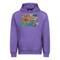 Tulip Leopard Wood Cowhide Pattern Mixed Western Frame Urban Hoodie - Bettercallsaul