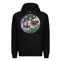 Black santa claus with deer christmas ornament Premium Hoodie - BundleAndBundleShop