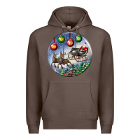 Coffee santa claus with deer christmas ornament Premium Hoodie - BundleAndBundleShop