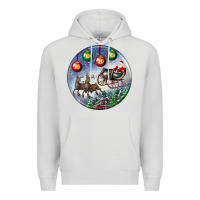 Dove Grey santa claus with deer christmas ornament Premium Hoodie - BundleAndBundleShop