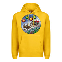Lemon santa claus with deer christmas ornament Premium Hoodie - BundleAndBundleShop