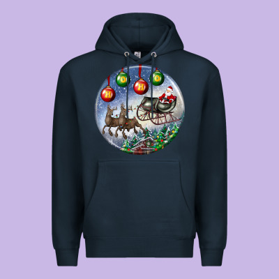 Santa Claus With Deer Christmas Ornament Premium Hoodie Designed By Bundleandbundleshop