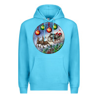 Ocean Blue santa claus with deer christmas ornament Premium Hoodie - BundleAndBundleShop