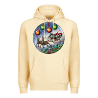 Pina Colada santa claus with deer christmas ornament Premium Hoodie - BundleAndBundleShop