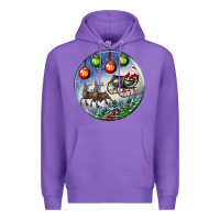 Purple santa claus with deer christmas ornament Premium Hoodie - BundleAndBundleShop