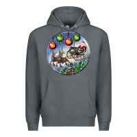 Rock santa claus with deer christmas ornament Premium Hoodie - BundleAndBundleShop