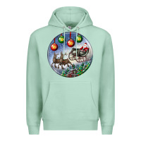 Seafoam santa claus with deer christmas ornament Premium Hoodie - BundleAndBundleShop