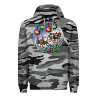 Slate Camo santa claus with deer christmas ornament Premium Hoodie - BundleAndBundleShop