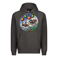 Smoke santa claus with deer christmas ornament Premium Hoodie - BundleAndBundleShop