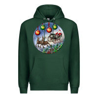 Sports Green santa claus with deer christmas ornament Premium Hoodie - BundleAndBundleShop