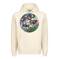 Tofu santa claus with deer christmas ornament Premium Hoodie - BundleAndBundleShop
