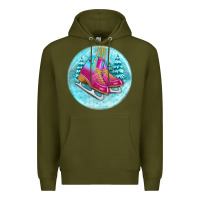 Army Green ice skate christmas ornament Premium Hoodie - BundleAndBundleShop