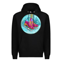 Black ice skate christmas ornament Premium Hoodie - BundleAndBundleShop