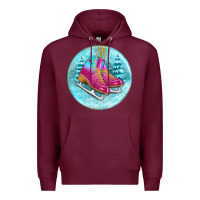 Burgundy ice skate christmas ornament Premium Hoodie - BundleAndBundleShop