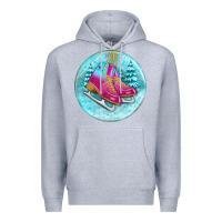 Heather Grey ice skate christmas ornament Premium Hoodie - BundleAndBundleShop