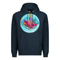 Navy ice skate christmas ornament Premium Hoodie - BundleAndBundleShop