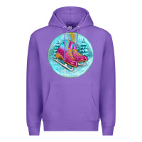 Purple ice skate christmas ornament Premium Hoodie - BundleAndBundleShop