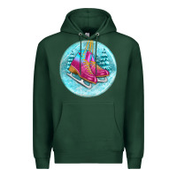 Sports Green ice skate christmas ornament Premium Hoodie - BundleAndBundleShop